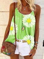 Casual Sleeveless Floral Printed Tank Top - thumbnail