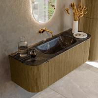 Badmeubel Mondiaz Kurve-Dlux | 130 cm cm | Meubelkleur Dusk | Wastafelkleur Lava | Solid surface | Wasbak midden spoelbak | Zonder kraangat(en) Badmeubel Mondiaz Kurve-Dlux | 130 cm cm | Meubelkleur Dusk | Wastafelkleur Lava | Solid surface | Wasbak midden spoelbak | Zonder kraangat(en)