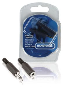 Bandridge BPP300 kabel-connector 1x 3.5mm Male, 1x 3.5mm Female Zwart