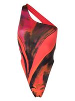 Louisa Ballou maillot de bain à imprimé Plunge Queen's Gambit - Orange