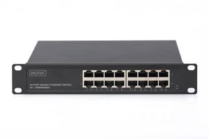 Digitus DN-80115 netwerk-switch Unmanaged Gigabit Ethernet (10/100/1000) 1U Zwart