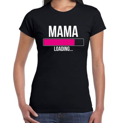 Mama loading t-shirt zwart voor dames - Cadeau aanstaande moeder/ mama