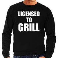 Licensed to grill bbq / barbecue cadeau sweater / trui zwart voor heren - thumbnail