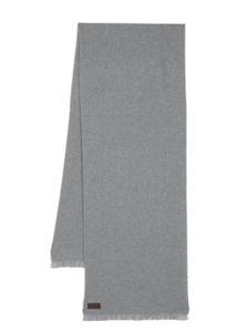 Canali écharpe en laine vierge à patch logo - Gris