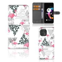 Motorola Edge 20 Lite | Telefoonhoesje | Met pasjeshouder | Flamingo Triangle