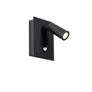 QAZQA Buiten wandlamp zwart incl. LED IP54 bewegingssensor - Simon