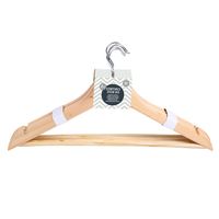 Urban Living Kledinghangers - met inkepingen en beugel - 5x - hout - 43 x 22 cm - thumbnail