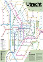 Wandkaart - Stadsplattegrond Utrecht Metrokaart - Metro Transit Map | - thumbnail