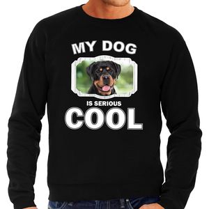 Honden liefhebber trui / sweater Rottweiler my dog is serious cool zwart voor heren