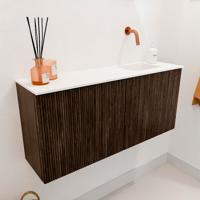 Toiletmeubel Mondiaz Joya | 90 cm | Meubelkleur Walnut | Faye wastafel Talc Rechts | Zonder kraangat(en) Toiletmeubel Mondiaz Joya | 90 cm | Meubelkleur Walnut | Faye wastafel Talc Rechts | Zonder kraangat(en)