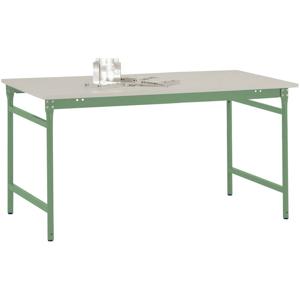 Manuflex BB3051.6011 Bijzettafel basis stationair met melamine tafelblad in Reseda groen RAL 6011, bxdxh: 1500 x 600 x 780 mm Reseda groen (RAL 9010)