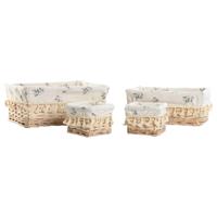 Wasmand Home ESPRIT Natuurlijk vlechtwerk Shabby Chic 36 x 25 x 16 cm 4 Onderdelen