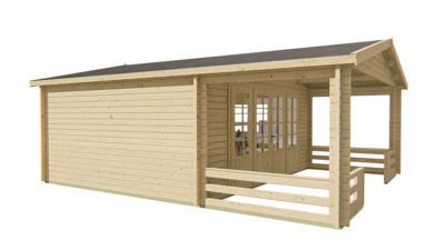 Blokhut - Tuinhuis Nottingham | 58 mm | vuren honinggeel geïmpregneerd