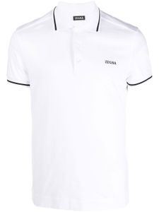 Zegna polo à logo imprimé - Blanc