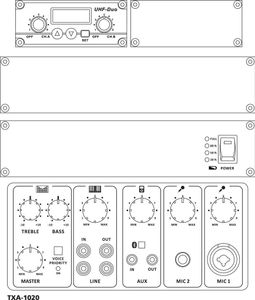 Monacor TXA-1020 Mobiele luidspreker, Mobiele PA-luidspreker 25 cm 10 inch werkt op een accu, werkt op het lichtnet 1 stuk(s)