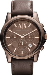 Horlogeband Armani AX2090 Leder Bruin 22mm