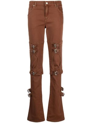 Blumarine jean évasé à détail de boucle - Marron