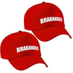 4x stuks Brabander pet/cap rood volwassenen