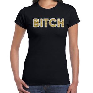 BITCH fun tekst t-shirt zwart voor dames