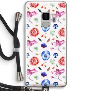 Bloemetjes: Samsung Galaxy S9 Transparant Hoesje met koord