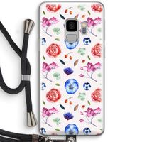 Bloemetjes: Samsung Galaxy S9 Transparant Hoesje met koord