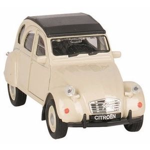 Schaalmodel Citroen 2CV beige gesloten dak 1:36   -