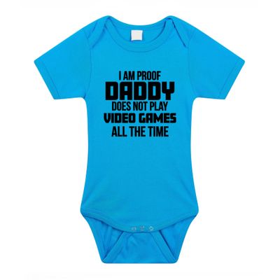 Proof daddy does not only play games cadeau baby rompertje blauw jongens