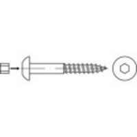 TOOLCRAFT 159340 Bolkop houtschroeven 8 mm 70 mm Binnenzeskant (inbus) Staal Galvanisch verzinkt 50 stuk(s) - thumbnail