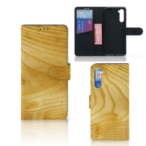 OnePlus Nord Book Style Case Licht Hout