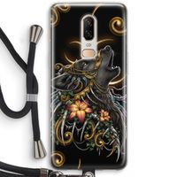 Huilende Wolf: OnePlus 6 Transparant Hoesje met koord