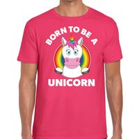 Born to be a unicorn gay pride t-shirt roze heren - thumbnail