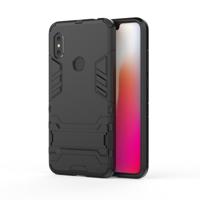 Schokbestendige PC + TPU Case voor de Xiaomi Redmi Note 6 met Holder(Black)
