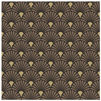 Tafel diner/lunch servetten - 20x - Art deco zwart/goud print - 33 x 33 cm