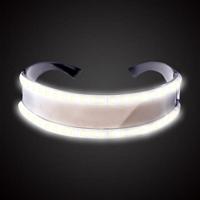 LED glazen lichtgevende partij klassieke speelgoed voor dance DJ partij masker kostuums Props handschoenen (witte verlichting)