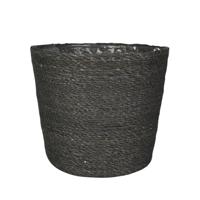 Steege Plantenpot - grijs - gevlochten zeegras - 22 x 19 cm   -
