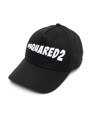 DSQUARED2 KIDS casquette en coton à patch logo - Noir