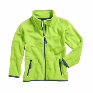 Playshoes fleece jasje uni contrast groen Maat