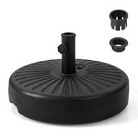 50 cm Ronde Vulbare Parasolvoetsteun met Water/Zand Gevulde Terraszonweringsteun Past Op 38 en 48 mm Parasolstokken