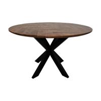 Eettafel Mozaik Verona Rond - 100 - Naturel/Zwart - Mango
