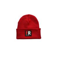Muts beanie rood met badge - Kids - FR - EST. 1908 - rood en wit logo voor