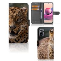Xiaomi Redmi Note 10S | 10 4G | Poco M5s | Telefoonhoesje | Met pasjeshouder | Luipaard