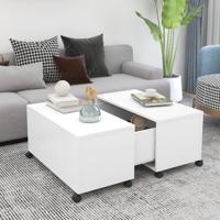 Salontafel 75x75x38 cm bewerkt hout wit