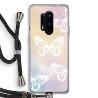 White butterfly: OnePlus 8 Pro Transparant Hoesje met koord