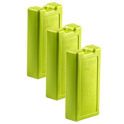 Plasticforte koelelementen - 6x stuks - 1100 ml - 22 x 11 x 5 cm - groen - kunststof