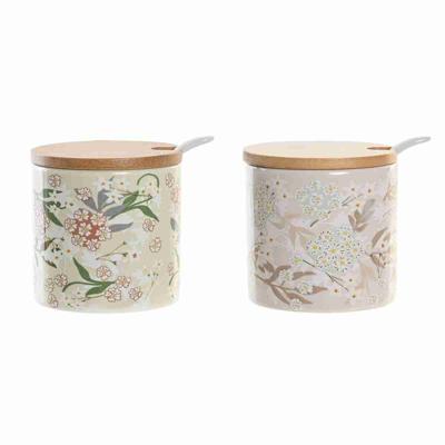 Suikerpot DKD Home Decor Bamboe Dolomite (7,5 x 7,5 x 7,5 cm)