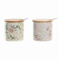 Suikerpot DKD Home Decor Bamboe Dolomite (7,5 x 7,5 x 7,5 cm)
