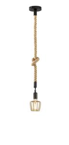 Fischer & Honsel Touw hanglamp Rope zwart 60779