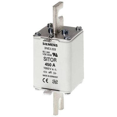 Siemens 3NE3227 Zekeringsinzetstuk Met mechanische beveiligingsweergave Geschikt voor Zekeringsgrootte 000-4 Afmeting zekering : 1 250 A 1000 V 3 stuk(s)