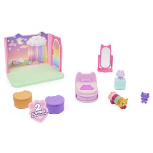 Gabby's Dollhouse Gabby's Poppenhuis - Zoete Dromen Slaapkamer-speelset met Kussen Kat-figuur en 3 accessoires 3 meubelstukken en 2 poppenhuis pakketjes