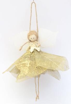 HBX Natural Living Kersthanger engel 3 stuks goud